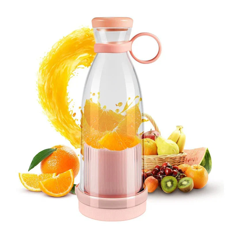 Portable Blender Juicer – 6 Blade USB Rechargeable Smoothie Maker, Protein Shake Blender, Baby Food, Mixer & Juicer Blender - 500 ml, Multicolor. Travel/School/Office/Workout Use