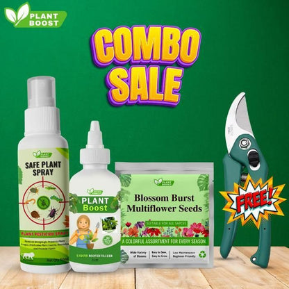 Plant Care Combo Pack of 3 with 1 Gardening Scissor