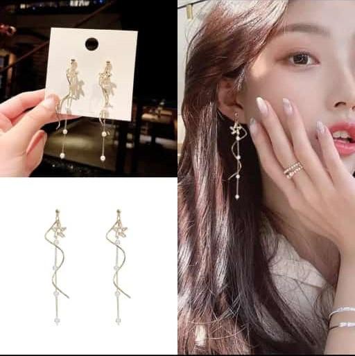 AVR JEWELS Girlfriend Zircon Eye Tassel Long Western Fashion Gift Earrings Style Earrings Cat Earrings (silver, One Size)