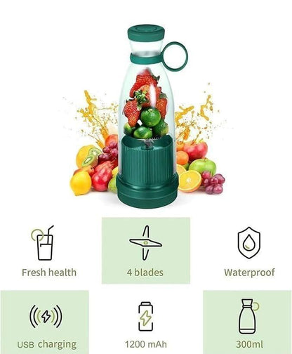 Portable Blender Juicer – 6 Blade USB Rechargeable Smoothie Maker, Protein Shake Blender, Baby Food, Mixer  & Juicer Blender - 500 ml, Multicolor. Travel/School/Office/Workout Use