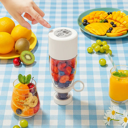 Portable Blender Juicer – 6 Blade USB Rechargeable Smoothie Maker, Protein Shake Blender, Baby Food, Mixer  & Juicer Blender - 500 ml, Multicolor. Travel/School/Office/Workout Use